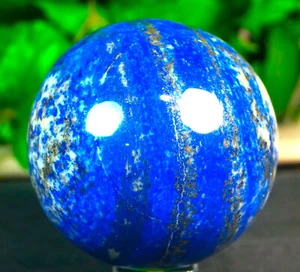 JUMBO SIZE LAPIS LAZULI MINERAL SPECIMEN - GEM STONE CRYSTAL BALL /SPHERE 70 MM - Picture 1 of 8