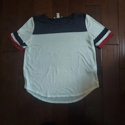 Top Forever 21 Contemporáneo Niñas Jóvenes Rojo Blanco Azul Manga Corta - Talla XL Foto 1 de 4