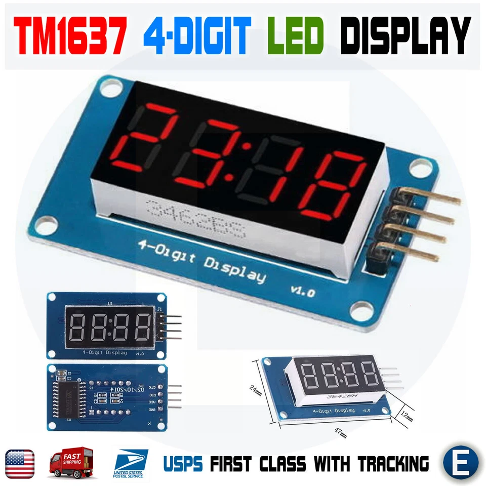 4 Bits TM1637 Digital Tube LED Clock Display Module For Arduino Nano UNO 2560 R3 - Image 1 of 4