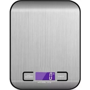 Báscula digital para alimentos - Capacidad 11 lb, Función Tara, Acero inoxidable, Pantalla LCD - Imagen 1 de 9