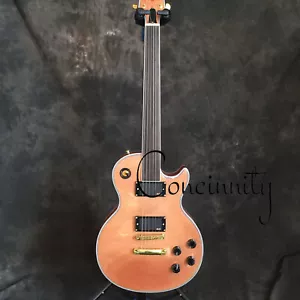Guitarra Eléctrica LP Sin Trastes Diapasón Negro Palisandro Madera Original Caoba - Imagen 1 de 12