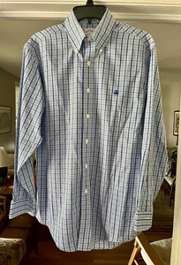 BROOKS BROTHERS Original Poloshirt Small blau weiß kariert Button Down - Bild 1 von 4