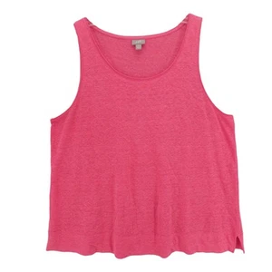 J JILL Pink 100% Linen Tank Top Stretch Size XL - Picture 1 of 5