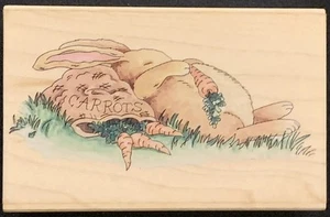 Stamps Happen Carrots Sleeping Butterbean Bunny Rubber Stamp - Picture 1 of 4