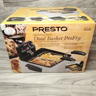 Fritadeira Presto 05466 aço inoxidável cesta dupla elemento de imersão profissional - Imagem 1 de 4