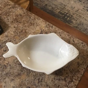 Vintage Hall Pottery 14x9 Ceramic Pompano/Fish Serving Platter #293 Gently Used - Picture 1 of 9