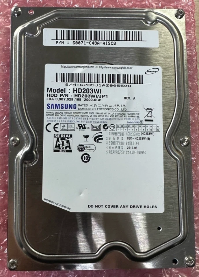 Samsung (HD203WI) 2TB SATA 3.5'' Hard Drive TESTED 100% - image 1 of 1