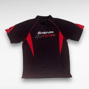 Snap On Racing Tools Polo Shirt Size L Black Red Short Sleeve - Picture 1 of 12