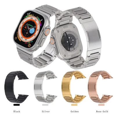 Correa metálica IWatch para Apple Watch Series 9 7 6 5 SE ultra acero inoxidable Foto 1 de 4