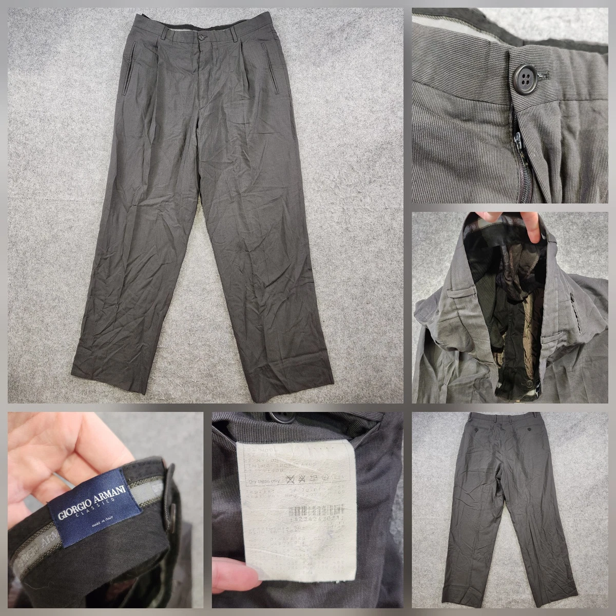 giorgio armani 90s wide wool slacks グレー giorgio armani 90s wide wool slacks グレー - メルカリ