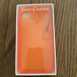 NIB Juicy Couture Neon Orange Gelli iPhone 4/4S Case w Jewel Charm YSRU0030 - Picture 1 of 2