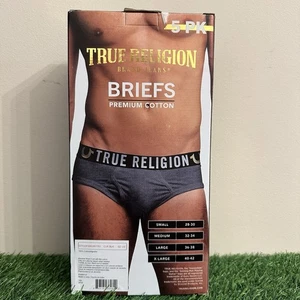 True Religion Größe Large Herren Premium Baumwolle schwarz Slips - 5er Pack ohne Etikett NEU - Bild 1 von 7