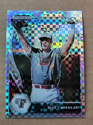 Matt Mikulski 2021 Panini Prizm Draft Picks Power Plaid Baseball Card 22/35 - Image 1 of 4