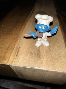 Smurfs Chef Smurf 20042 Spoon Baker Rare Vintage Figure PVC Toy Figurine Peyo - Picture 1 of 3