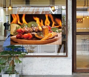 3D Grill Kebab Laden BBQ H2968 Fensteraufkleber Wandgemälde Abziehbilder Honey - Picture 1 of 11