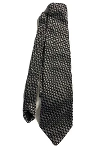 Baradello Italien schwarz silber geometrisches Muster Herren Krawatte 100% Seide Krawatte  - Bild 1 von 6