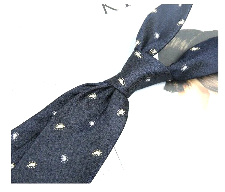 Nueva Corbata Clásica Paisley Azul Blanco JACQUARD TEJIDA 100% Seda Para Hombre Foto 1 de 1