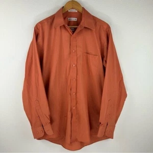 Vintage Pierre Cardin Men’s Orange Long Sleeve Casua Button Down Shirt Size 16 - Picture 1 of 9