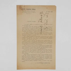 Partito Comunista Italiano P.C.I. Sezione Chiaia Posillipo Napoli  1945 - Picture 1 of 2