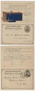 1897 - komplettes Postkartenpaar mit bezahlter Antwort Werbung für einen Satz Militärbücher - Bild 1 von 1