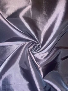 1 METER TWO TONE LILAC/GREY PLAIN SMOOTH TAFFETA BRIDAL/CURTAIN FABRIC 58” WIDE - Picture 1 of 2