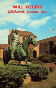 Will Roberts Memorial, Claremore, Oklahoma Vintage PC - Picture 1 of 2