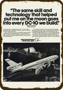 1980 McDONNELL DOUGLAS DC-10 JET Vintage Look REPLICA METAL SIGN - PETE CONRAD - Picture 1 of 1