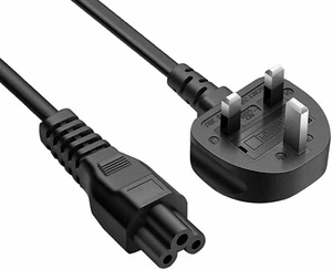 Power Iec 60320 C5 Laptop 3 Pin Kleeblatt Stromkabel 2MTR - Bild 1 von 1