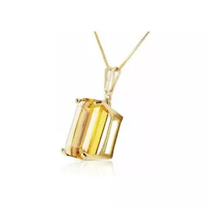 14k Yellow Gold 18" Necklace with 6.5 Carats Natural Octagon-Cut Citrine - Picture 1 of 5