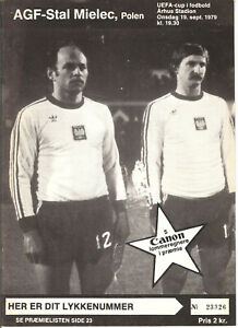 DENMARK AGF Aarhus 1979/80 v Stal Mielec program meczowy Pucharu UEFA 19/09/1979