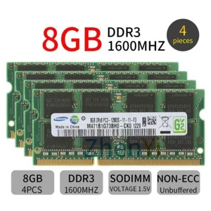 Samsung 32GB 4x 8GB 4GB DDR3 1600MHz PC3-12800S 204Pin Laptop Memory SDRAM LOT - Picture 1 of 12