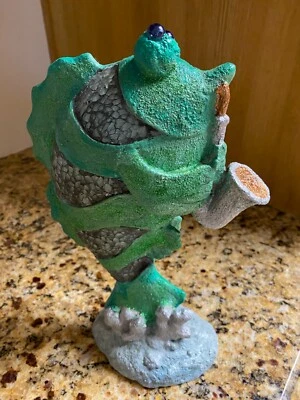 Vtg Decor for Home Garden Yard Fish Playing Bugle Funny Figurine Resin and Glass - Image 1 of 4