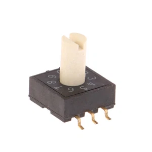 2Pcs RM3HAF-10 Rotary Dial Switch 10 0-9 Coding Switch Patch 3:3 With Handle - Picture 1 of 12