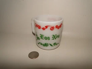 Vintage EGG Nog Milk Glass Cup with Jingle Bells on Back, Stamp HA - Picture 1 of 7
