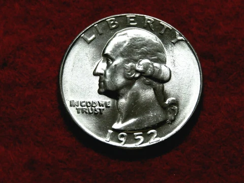 1952  25C WASHINGTON BU 90% SILVER QUARTER ITEM #36R Cover