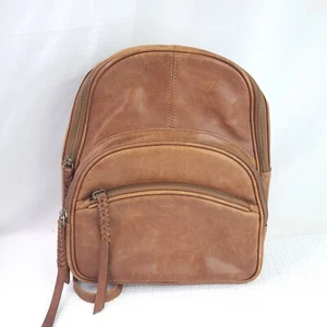 Tommy Bahama Mochila Bandolera Bolso Convertible Cuero Marrón Talla Mediana - Imagen 1 de 11