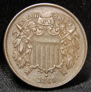 1869 2 CENT PIECE WITH CH BU DETAILS - Picture 1 of 4