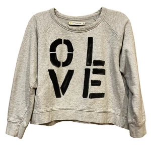 Sudadera corta Kerri Rosenthal gris claro estampado 'LOVE' talla M 100 % algodón - Imagen 1 de 9