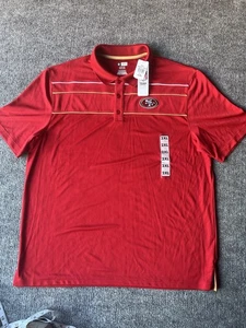 NFL Team SF 49ers Polo Men's 2XL TX3 Cool Short Sleeve Pullover Shirt NWT - Picture 1 of 13