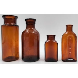 Botellas de vidrio con tapa de corcho ámbar medicina Lysol Capudine Parke Davis 60 - 120 años - Imagen 1 de 7
