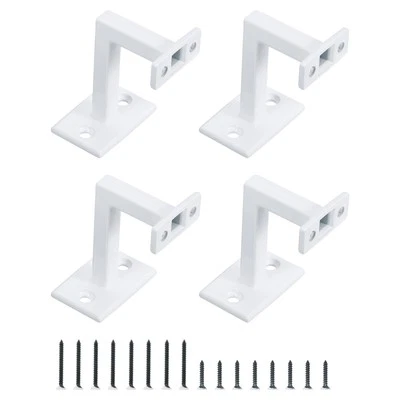 4 Pcs Fixed Steel Square Hand Rail Brackets Holder for Staircase Stair, White Foto 1 de 4