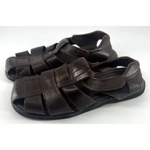 Villager Sandals Mens Size 10 Brown Leather Fisherman Heritage Y2K Adjustable - Picture 1 of 10
