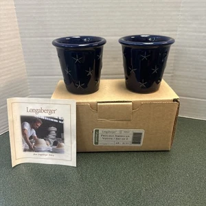 Longaberger Proudly American Votive Candle Holders Set of 2 USA 2002 New In Box - Picture 1 of 12