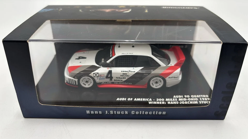  MIN444891604 Minichamps Audi 90 Quattro 200 Miles Mid-Ohio 1989 1/43 - Immagine 1 di 2