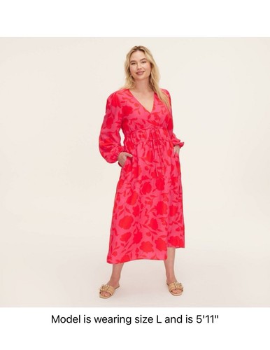 Maxi abito Kate Spade x Target rosa lino manica lunga nuovo con etichetta donna taglia XXS
