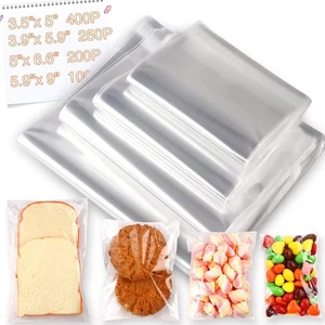 950 PCS Clear Resealable Cellophane Bags 4 Sizes with 3.5×5,3.9×5.9, 5×6.6, 5... - Picture 1 of 7