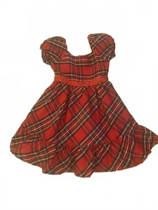 Janie and Jack Taft kariertes Puffärmel Kleid für Damen - Bild 1 von 10