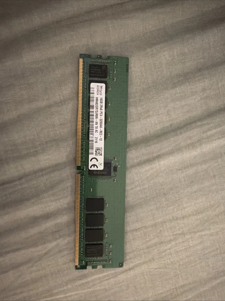 Hynix 16GB DDR4-3200 PC4-25600 2Rx8 ECC RDIMM Server Memory RAM HMA82GR7DJR8N-XN - Image 1 of 1