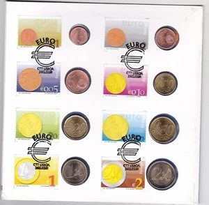 PORTUGAL  KMC  FIRST ISSUE EURO COINS AND STAMPS      (2002)            RARE - Picture 1 of 4