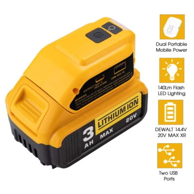 For Dewalt DCB090 USB Charging Battery Adapter Power Charger 18V 20V Portable UK